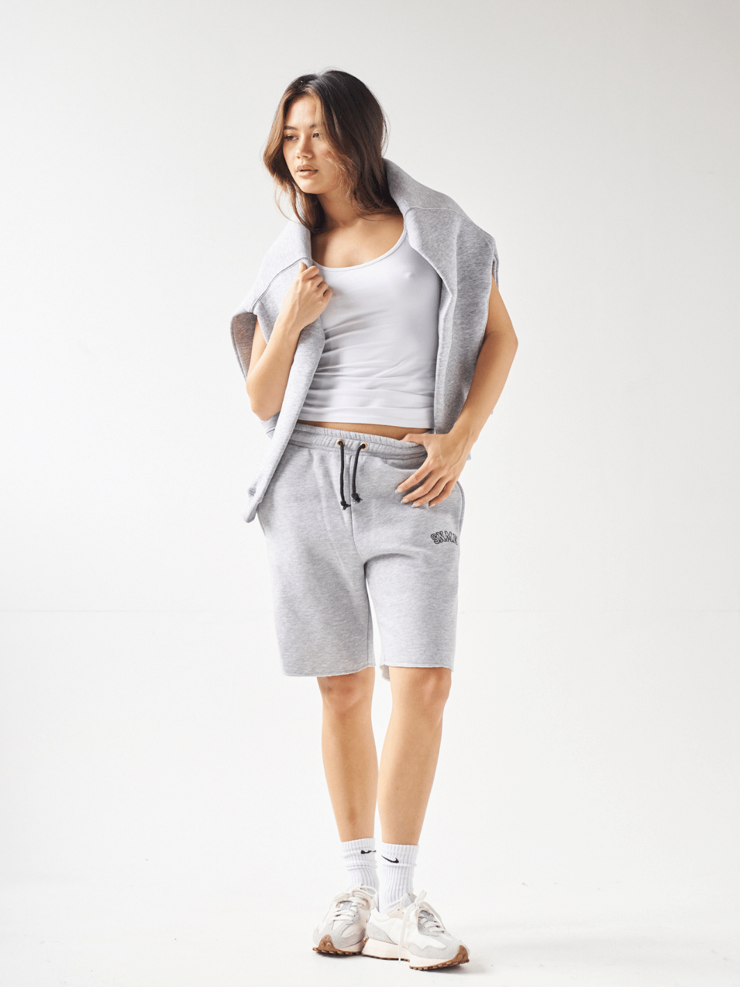 Sian Marie lounge S / Black Oversized SNME SPORTS Retro Tracksuit Set - Grey Marl - Small