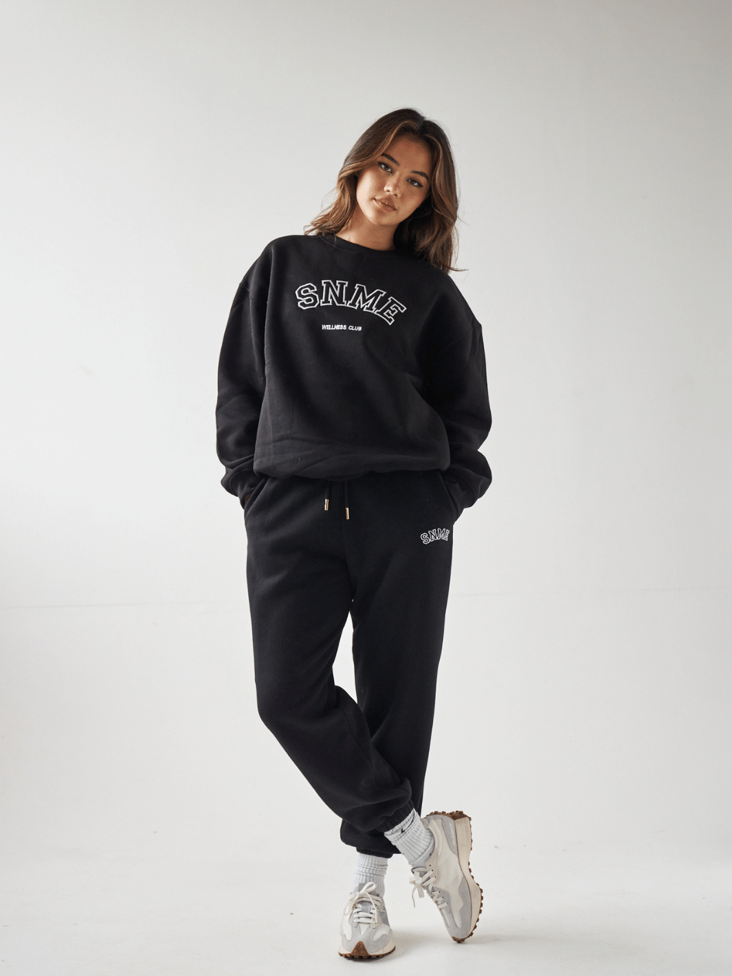 Sian Marie lounge Baggy SNME Retro Joggers - Black