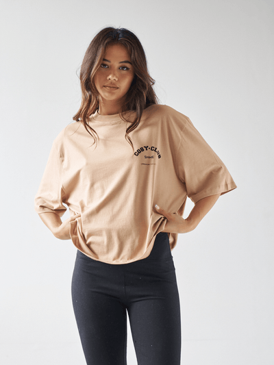 Sian Marie lounge Oversized Cosy Club T-Shirt - Taupe