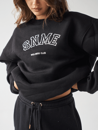 Sian Marie lounge Oversized SNME Retro Sweatshirt - Black