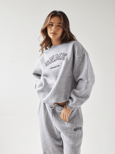 Sian Marie lounge Oversized SNME Retro Sweatshirt - Grey Marl
