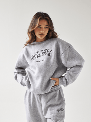 Sian Marie lounge Oversized SNME Retro Sweatshirt - Grey Marl
