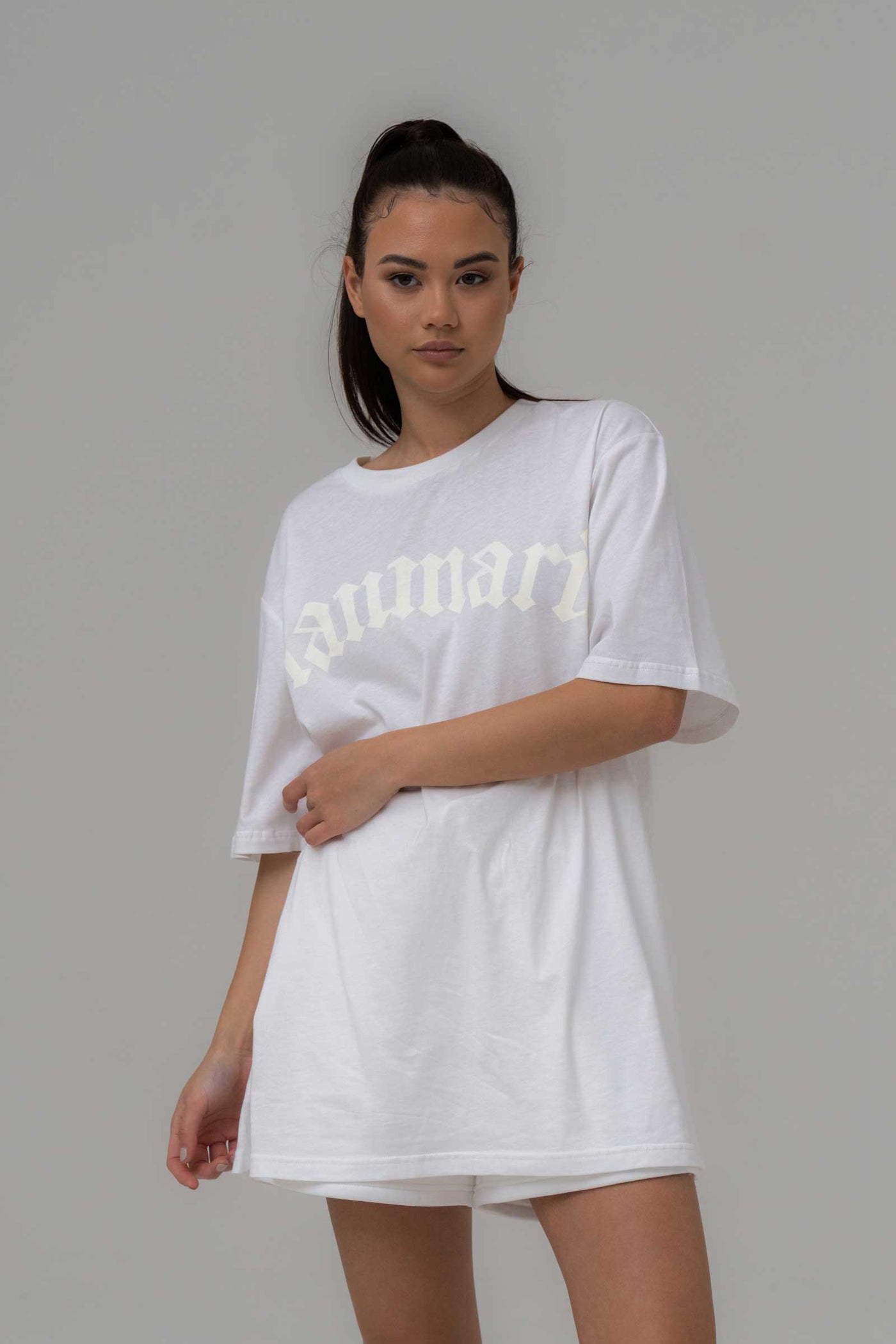 Sian Marie lounge Oversized Off White Slogan Print T-shirt
