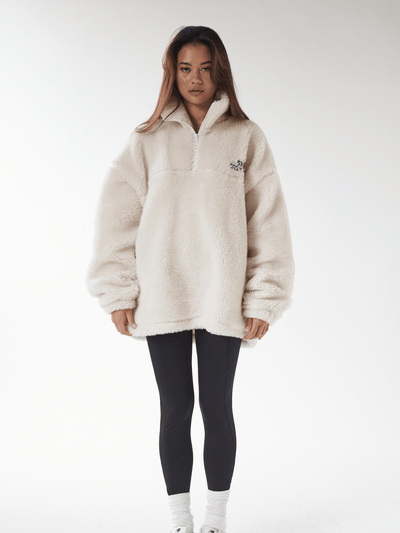 Sian Marie lounge Quarter Zip Cosy Club Teddy Fleece - Nude