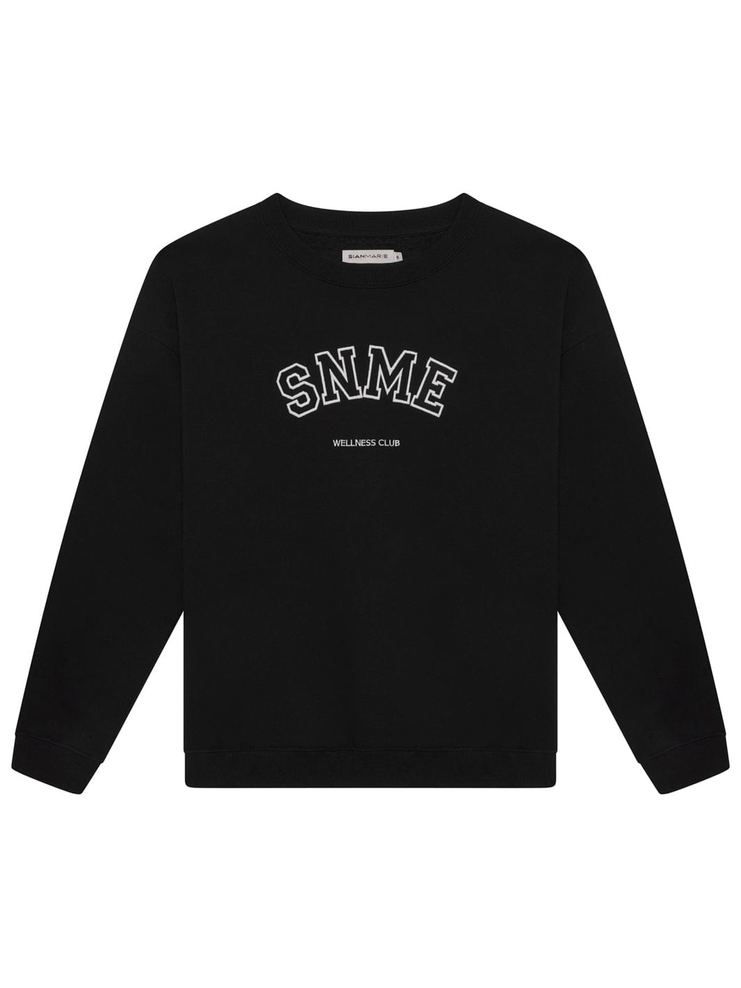 Oversized Retro Crew Neck Sweatshirt Black | Premium Women's