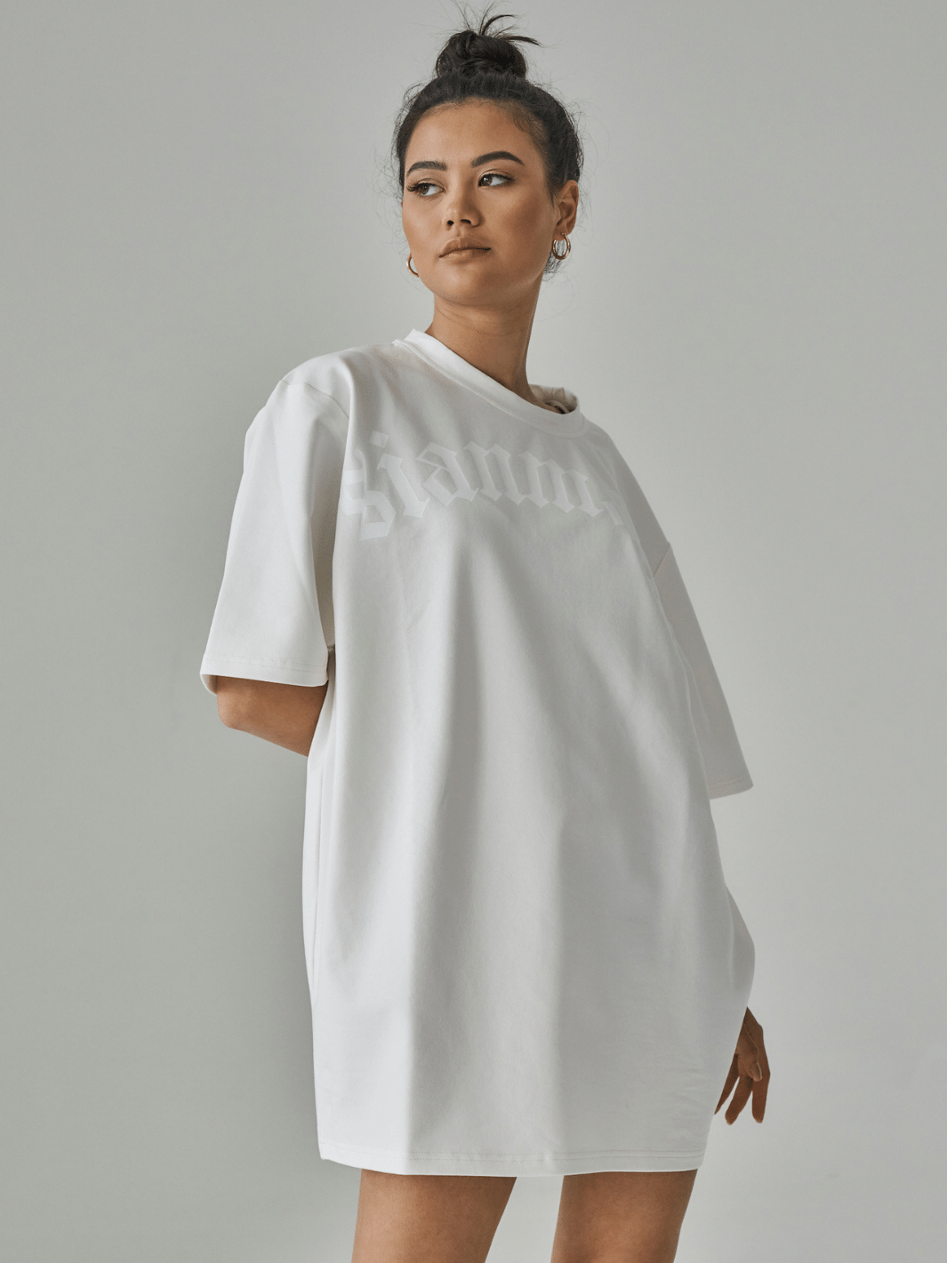Sian Marie lounge XL / Off White Oversized T-Shirt Slogan Print - Nude XL